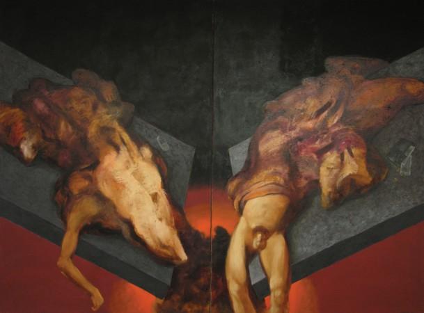 Pád, 2x180x200, 2004