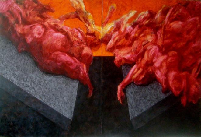 Pád, 2x135x110, 2009